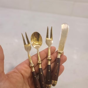 Thailand Brass Teak Wood Flatware - Etsy