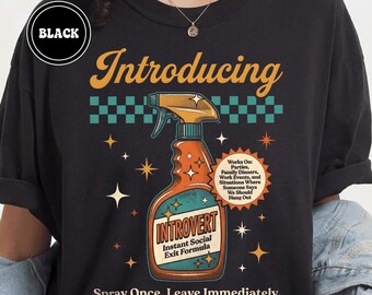 Camiseta con la fórmula de salida social instantánea para introvertidos, camiseta publicitaria retro divertida, ropa con humor antisocial, gráfico de despedida irlandesa, Comfort Colors 1717