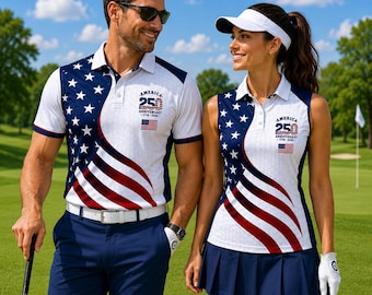 America 250th Anniversary Golf Polo Shirt Bundle, Patriotic USA Flag Golf Shirt, Men Women Sleeveless Polo, 1776 2026 Golf Polyester Apparel