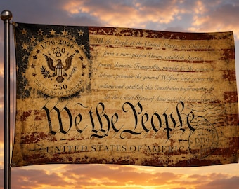We The People 250th Anniversary Flag, 250 Years of Freedom Flag, USA Independence Day Decor, Fourth of July Gift, Celebration 1776-2026 Flag