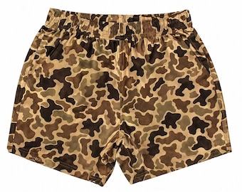 Camo Hawaii Shorts for Men, Lightweight Athletic Shorts, Breathable Summer Shorts, Camouflage Running trunks, Casual Streetwear Activewear