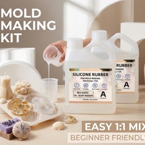 04 | Liquid Silicone Rubber 32oz Kit for Mold Making, Platinum Cure Silicone for Resin Casting, Candle & Soap Molds, Easy 1:1 Mix DIY