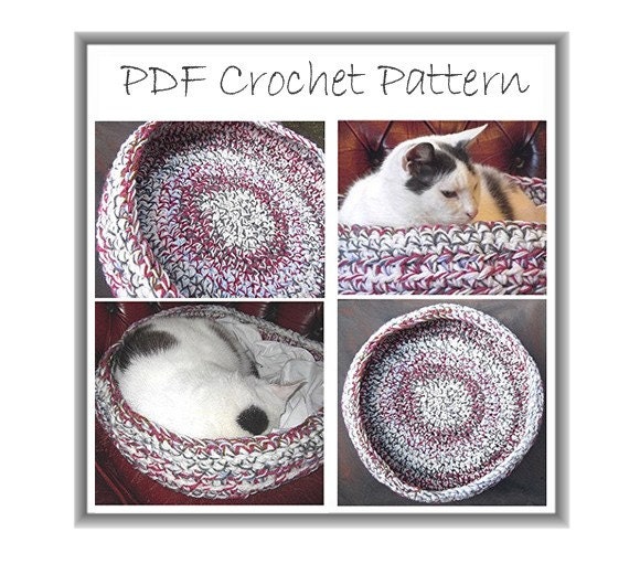 Pet Basket Pattern Crochet Pet Bed Chunky Dog Bed Chunky Etsy