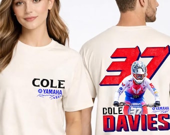 Cole Davies 37 Moto Rider Tee, Dirt Bike Graphic Tee , Vintage Motorcycle Tee, Supercross Shirt, Cole Motocross Shirt, MXGP Fan Gift