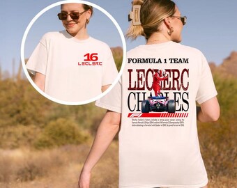 Charles Leclerc F1 Shirt, F1 Racing Graphic Unisex T-Shirt, Vintage Formula 1 Comfort Colors, Charles Leclerc 16 F1 SweatShirt, F1 Fan