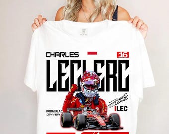 Charles Leclerc F1 Shirt, F1 Racing Graphic Unisex T-Shirt, Vintage Formula 1 Comfort Colors, Charles Leclerc 16 F1 SweatShirt, F1 Fan