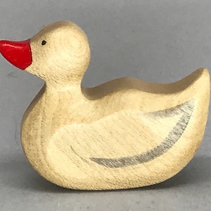 Toy duck wooden colourful white red Size: 5,5 x4,5 x 2,0 cm b x h x s approx. 14,5 gr. image 1