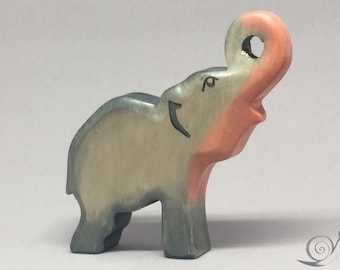 Elefante de juguete madera gris Tamaño: 10,0 x 9,0 x 2,0 cm (ancho x alto x ancho) aproximadamente 50,0 gr.