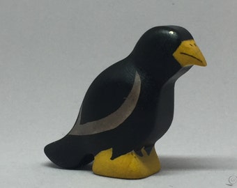 Toy bird Raven black colourful Size: 6,0x5,0x1,7 cm (bxhxs) approx. 13,0 gr