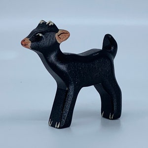 Toy kid goat wooden black colourful standing Size: 7,5 x 6,5 x 1,5 cm (bxhxs)  ca. 13,0 gr.
