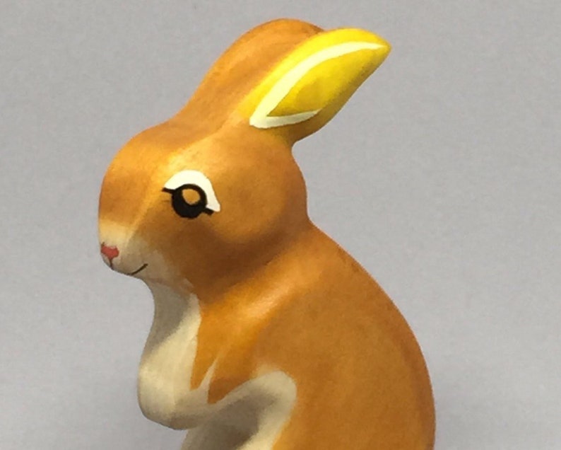 Toy Rabbit wooden colourful standing Easter bunny Size: 4,5 x 8,5 x 2,0 cm bxhxs approx. 25,0 g image 1