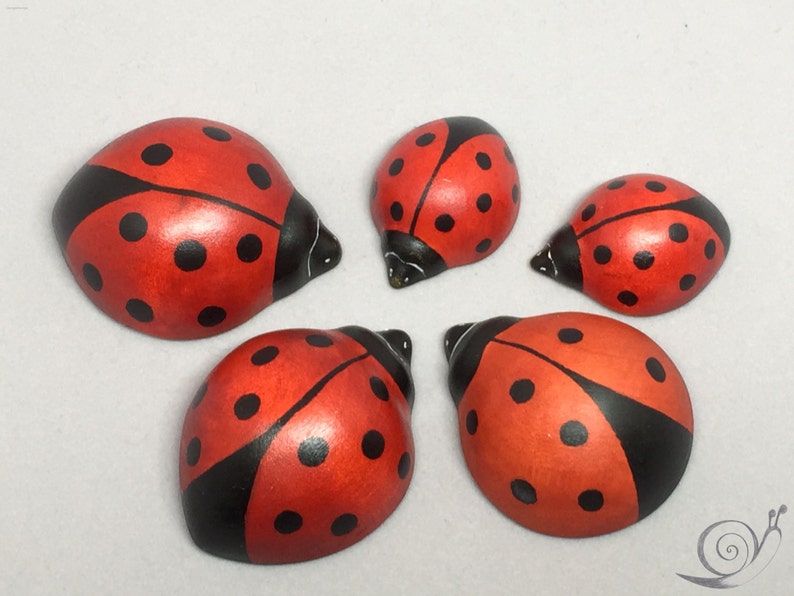 Toy Ladybird Wood red white black Size: 4,0 x 1,8 x 5,0 cm bxhxs ca. 12,0 gr. image 4