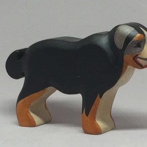 Toy Bernise Mountain Dog  wooden black handmade Size: 11,0x7,0x2,8 cm (bxhxs) approx. 55 gr.