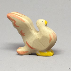 Toy Dove / Pigeon wooden colurful white pink standing Size  5,5 x 5,0 x 1,5 cm (bxhxs) approx. 14,0 gr.