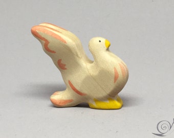 Toy Dove / Pigeon wooden colurful white pink standing Size  5,5 x 5,0 x 1,5 cm (bxhxs) approx. 14,0 gr.