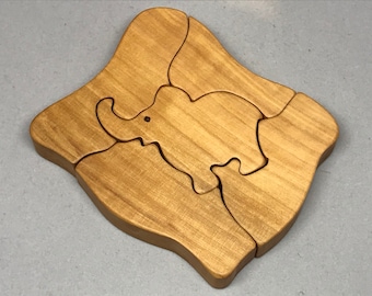 Spielzeug Elefant Holz Puzzle naturfarben