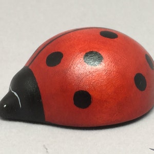 Toy Ladybird Wood red white black Size: 4,0 x 1,8 x 5,0 cm bxhxs ca. 12,0 gr. image 1