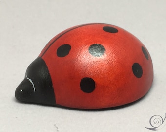Toy Ladybird Wood red white black | Size: 4,0 x 1,8 x 5,0 cm (bxhxs)  ca. 12,0 gr.