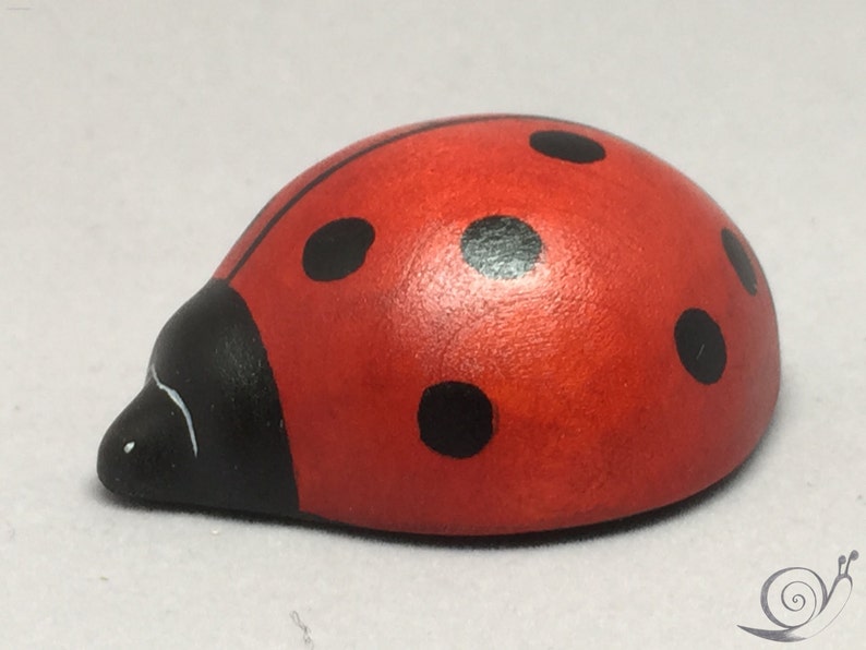 Toy Ladybird Wood red white black Size: 4,0 x 1,8 x 5,0 cm bxhxs ca. 12,0 gr. image 1