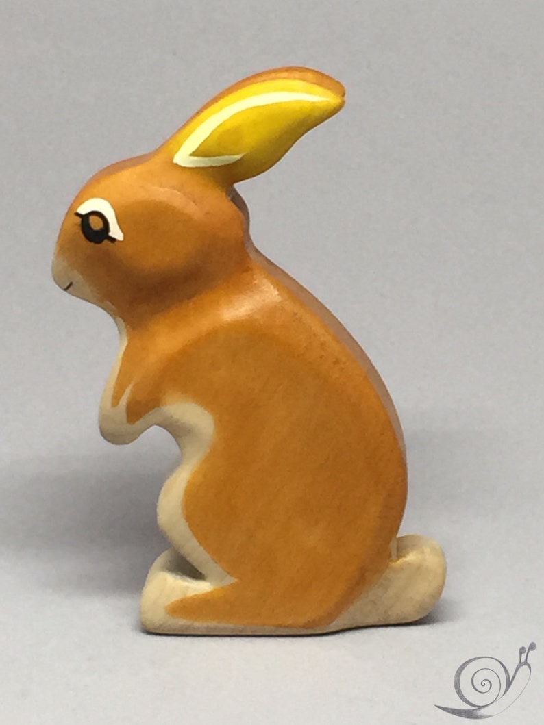 Toy Rabbit wooden colourful standing Easter bunny Size: 4,5 x 8,5 x 2,0 cm bxhxs approx. 25,0 g image 2