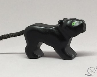 Spielzeug Panther Junges Holz schwarz stehend