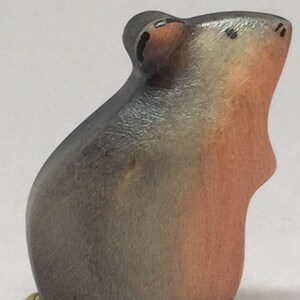 Toy Mouse standing wood grey | Size: 2,3 x 4,5 x 2,5 cm (bxhxs)  ca. 8,5 gr.