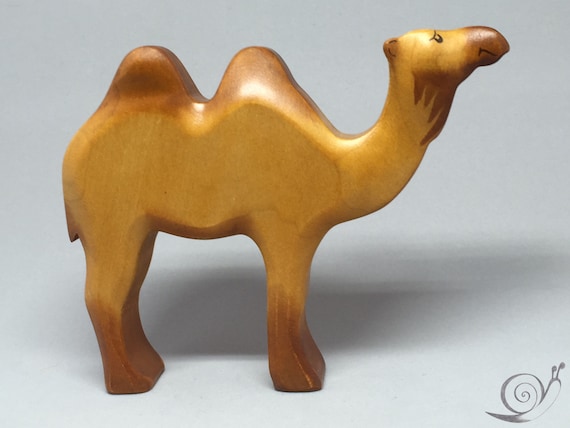 Toy Two Humped Camel Bactrian Camel Wooden Brown Colourful Size