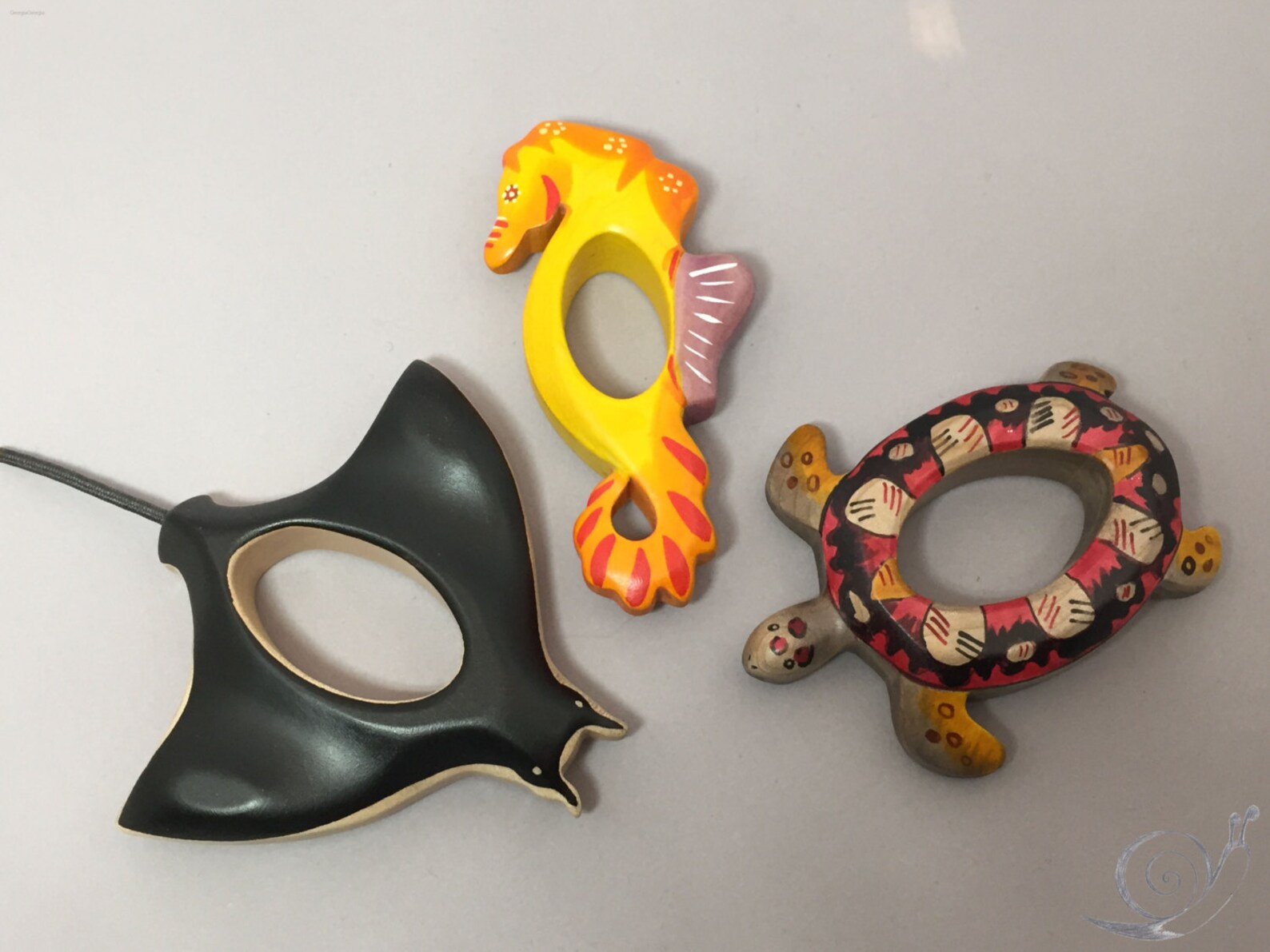 Toy Fish Gripping Ring Tropical Fish Wooden Colorful | Size: 12,0 X 6,0 ...