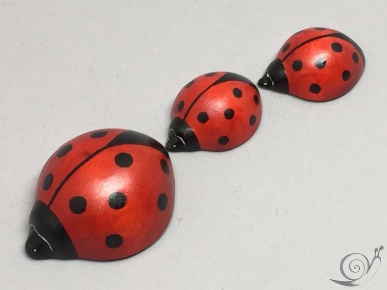 Toy Ladybird Wood red white black Size: 4,0 x 1,8 x 5,0 cm bxhxs ca. 12,0 gr. image 3