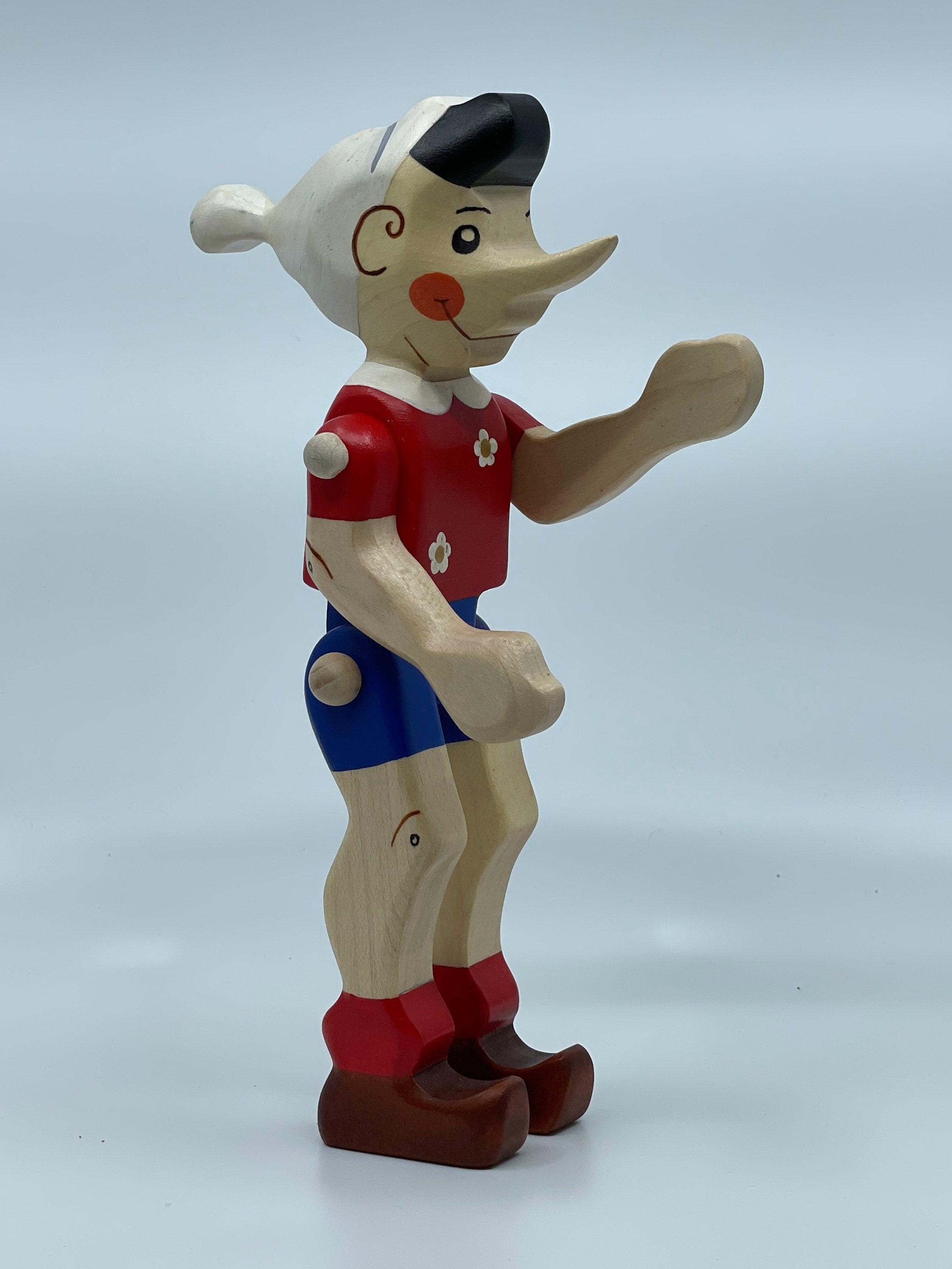 Gioco snodabili Pinocchio, set 3 pezzi in legno, cm 13