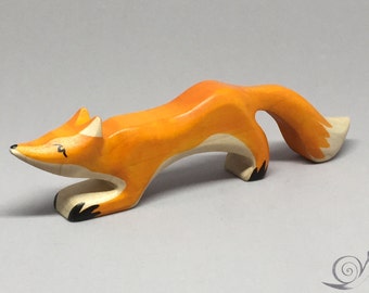 Toy Fox mother orange brown white | Size: 16,0 x 4,5  x 2,0 cm (bxhxs)  approx. 34,0 gr.