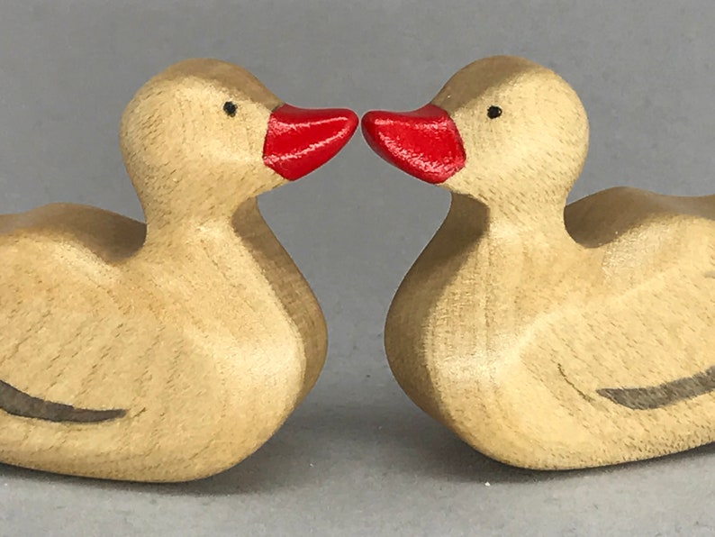 Toy duck wooden colourful white red Size: 5,5 x4,5 x 2,0 cm b x h x s approx. 14,5 gr. image 3