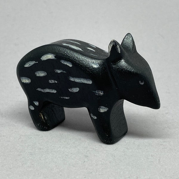 The Malaysian Tapir Piglet wood black with white spots/6.0 x 4.0 x 1.7 cm (wxhxd) approx. 11 gr.