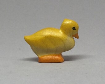 Toy mallard/wild duck chick wood, yellow, size: 3.5 x 2.8 x 1.4 cm (w x h x s) approx. 4.0 g.