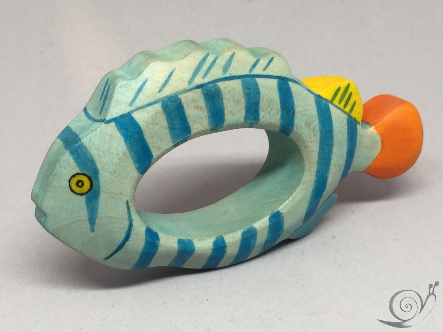 Toy Fish Gripping Ring Tropical Fish Wooden Colorful | Size: 12,0 X 6,0 ...
