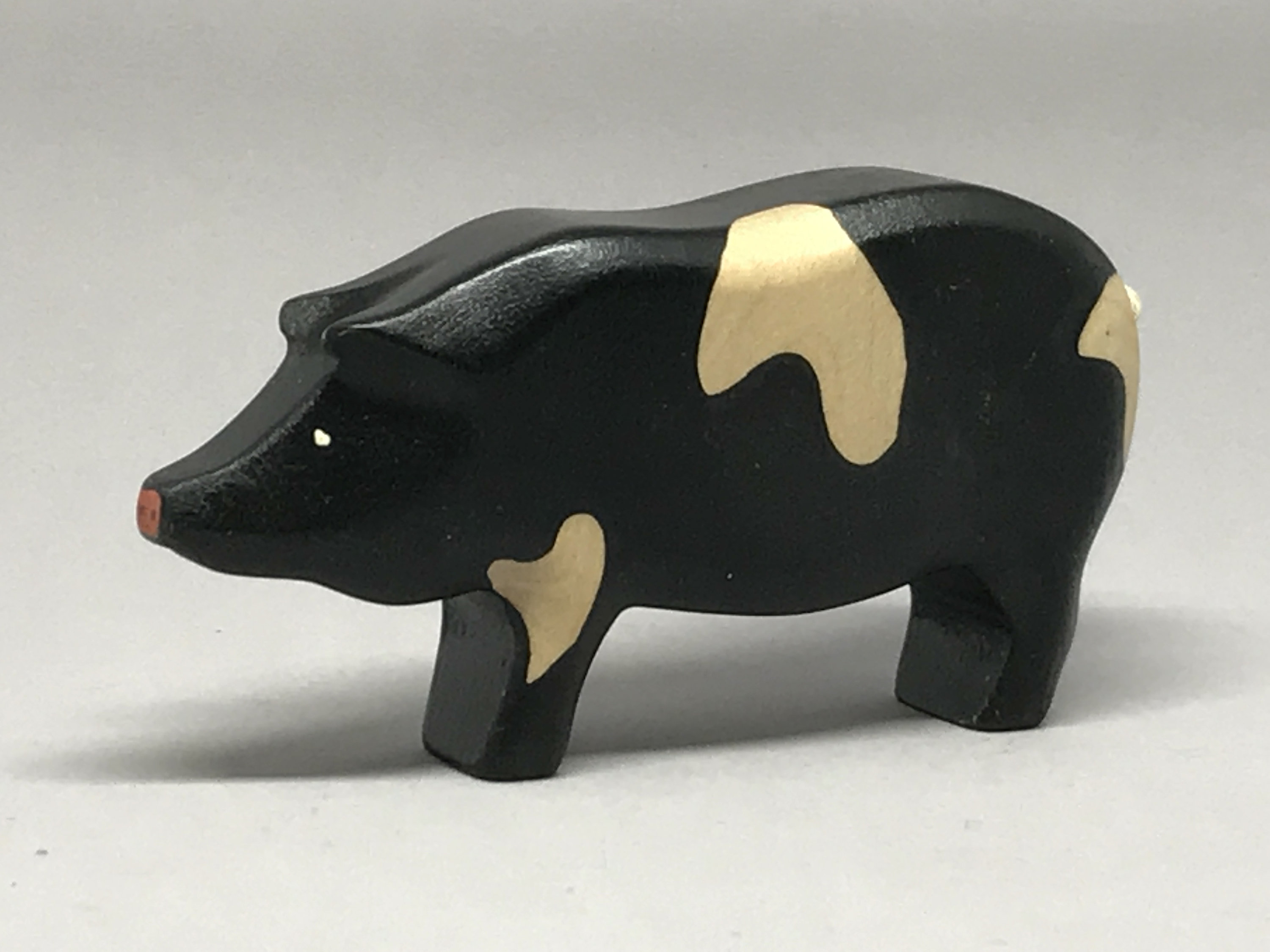 Toy Pig Wood Black White Stains Large 11.0 X 6.0 X 3.0 Cm - Etsy