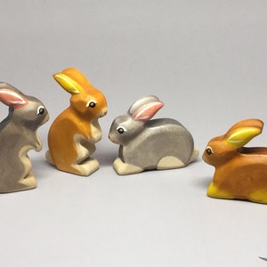 Toy Rabbit wooden colourful standing Easter bunny Size: 4,5 x 8,5 x 2,0 cm bxhxs approx. 25,0 g image 5