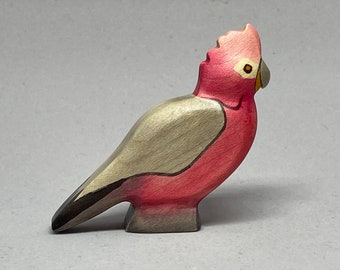 Toy bird Galah grey pink colourful Size: 7,0x4,7x1,5 cm (bxhxs) approx. 14,0 gr