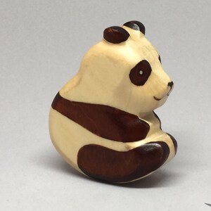 Toy Panda wooden Baby black white colourful Size: 6,5 x 6,0 x 2,5 cm (bxhxs)  ca. 33,0 gr.