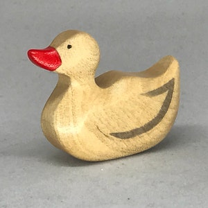 Toy duck wooden colourful white red Size: 5,5 x4,5 x 2,0 cm b x h x s approx. 14,5 gr. image 2