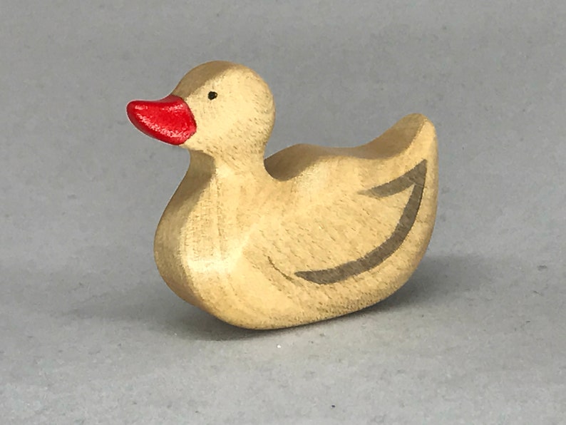 Toy duck wooden colourful white red Size: 5,5 x4,5 x 2,0 cm b x h x s approx. 14,5 gr. image 2