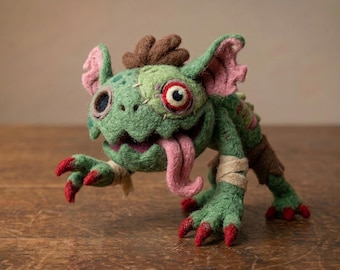 Monstruo tentáculo de ojo de fieltro con aguja – Muñeco de arte lovecraftiano para guardar el escritorio