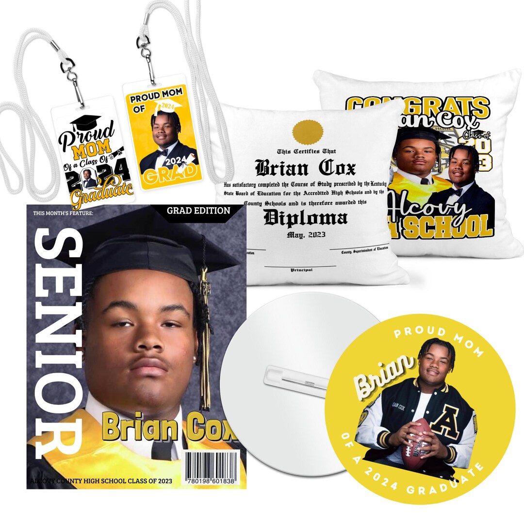 Graduation Party Keepsakes Bundle | Custom Grad Magazines | Grad Pillow ...