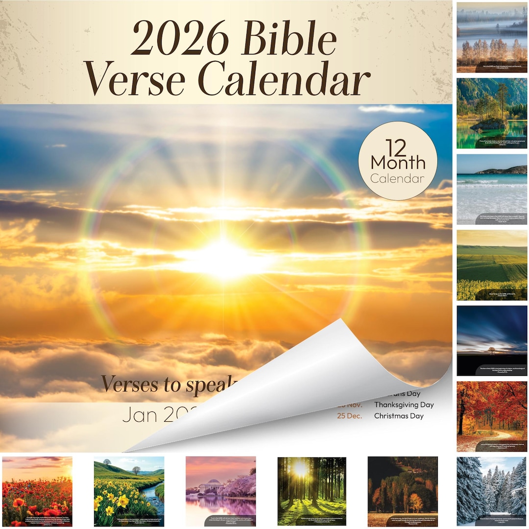 2026 Bible Verse Wall Calendar - Inspirational Bible Verses With Scenic ...