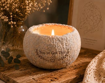 Personalized Scented Candle, Custom Engraved Name Candle, Handmade Soy Wax Candle Gift, Memorial Candle, Birthday Gift, Home Decor Candle