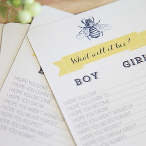 Baby Shower Game, What will it Bee 12 Game sheets, Bumble Bee image 2