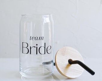 Team Bride Libby Iced Coffee Cup: 16oz with Black or Clear Straw