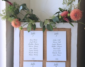 Seating Chart / Wedding / Minimalist / Seating Chart Cards / Modern Wedding