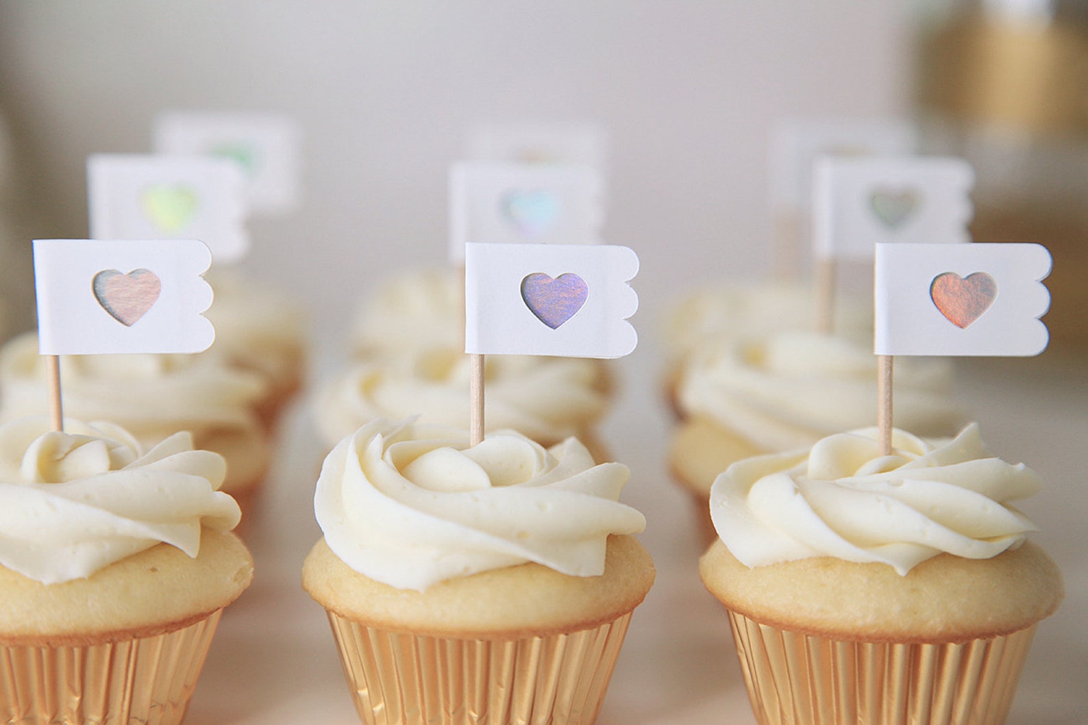 MINI Cupcake Toppers / Wedding Cupcake Toppers / Decor / Etsy