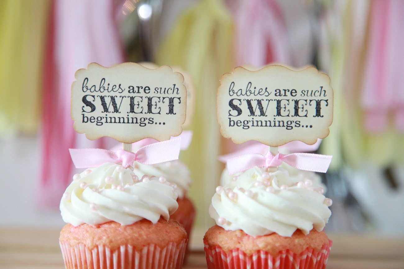 Baby Shower Cupcake Toppers Babies Are Sweet Gender Neutral - Etsy